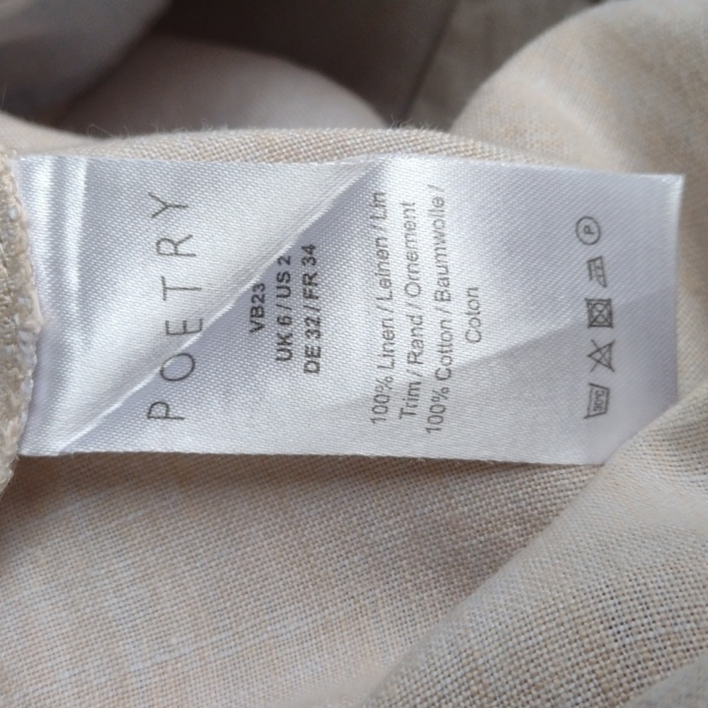 Poetry Cream Linen Shorts 2 - Picture 7 of 8